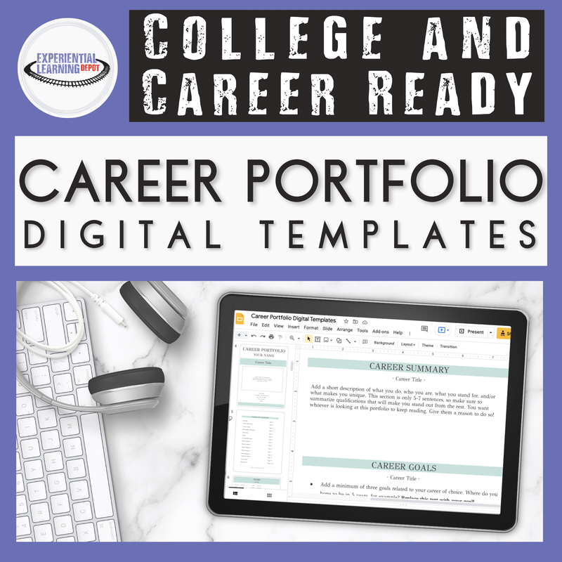 Career portfolio digital template experiential learning resource.