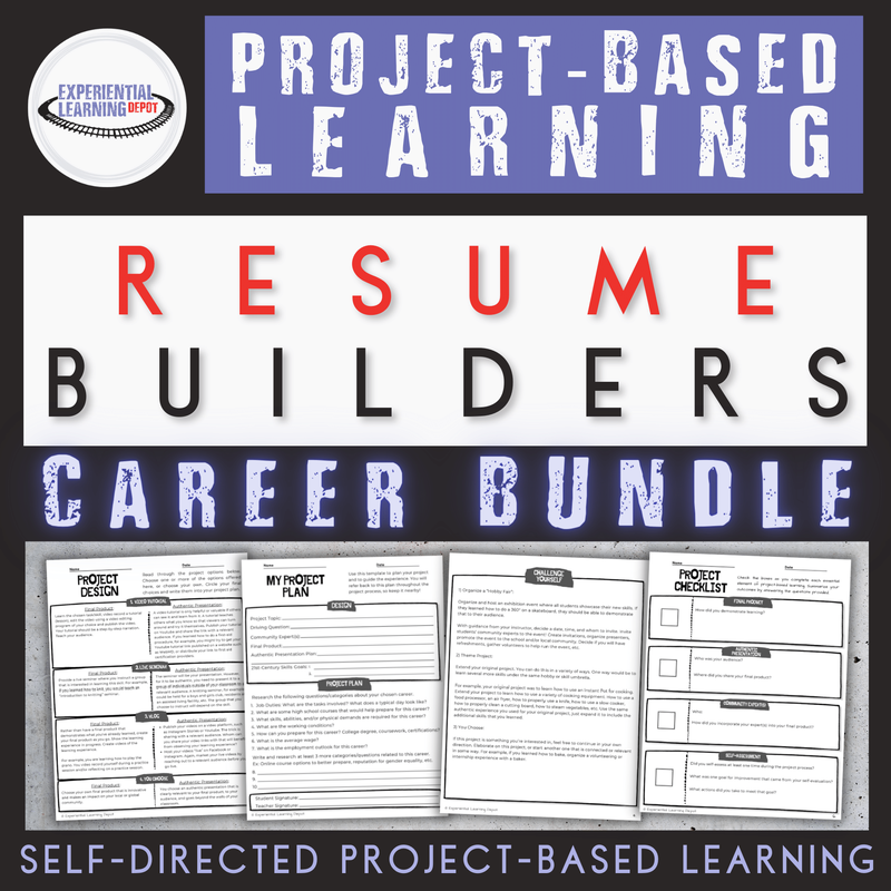 Resume-builders are great for the career portfolio feature of senior seminars. This is a resume-building bundle.