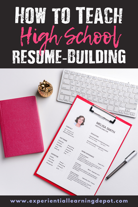 Teach Resume Writing and Building to High School Students with No Experience blog post cover image.